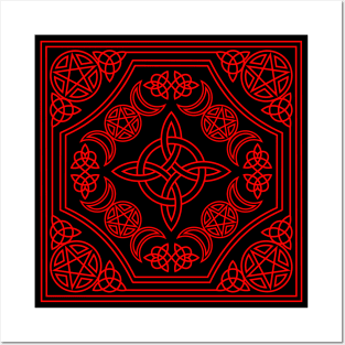 Celtic knot in red Posters and Art